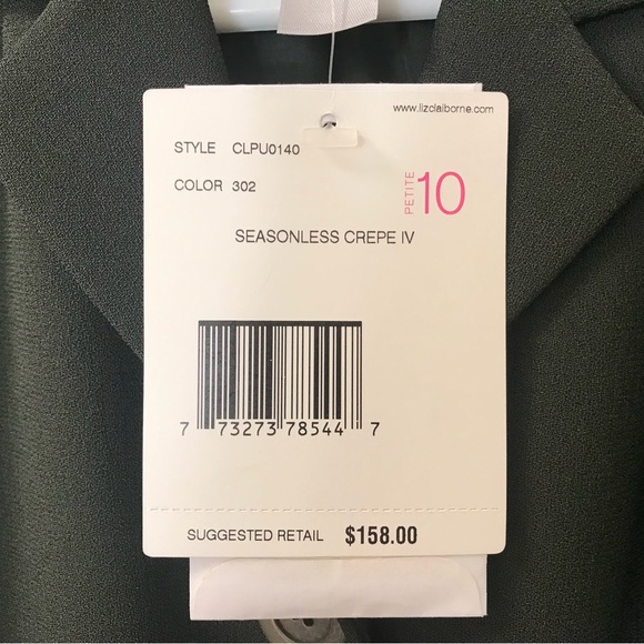 Liz Claiborne Suit Jacket Size 10 petite in hunter green - Picture 3 of 5